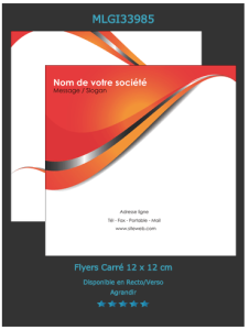 Un des modèles de prospectus que vous pouvez personnaliser en toute simplicité sur notre site d'imprimeur en ligne.