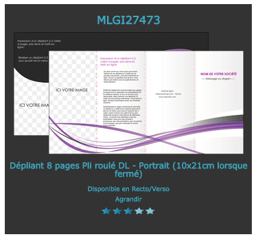 Modèle de dépliant à personnaliser sur notre site en ligne.